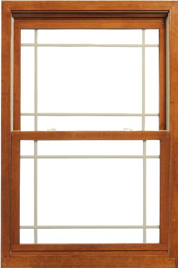 A wooden-framed window with grid lines, featuring an upper and lower pane. The lower pane is slightly open, revealing a bright white background.